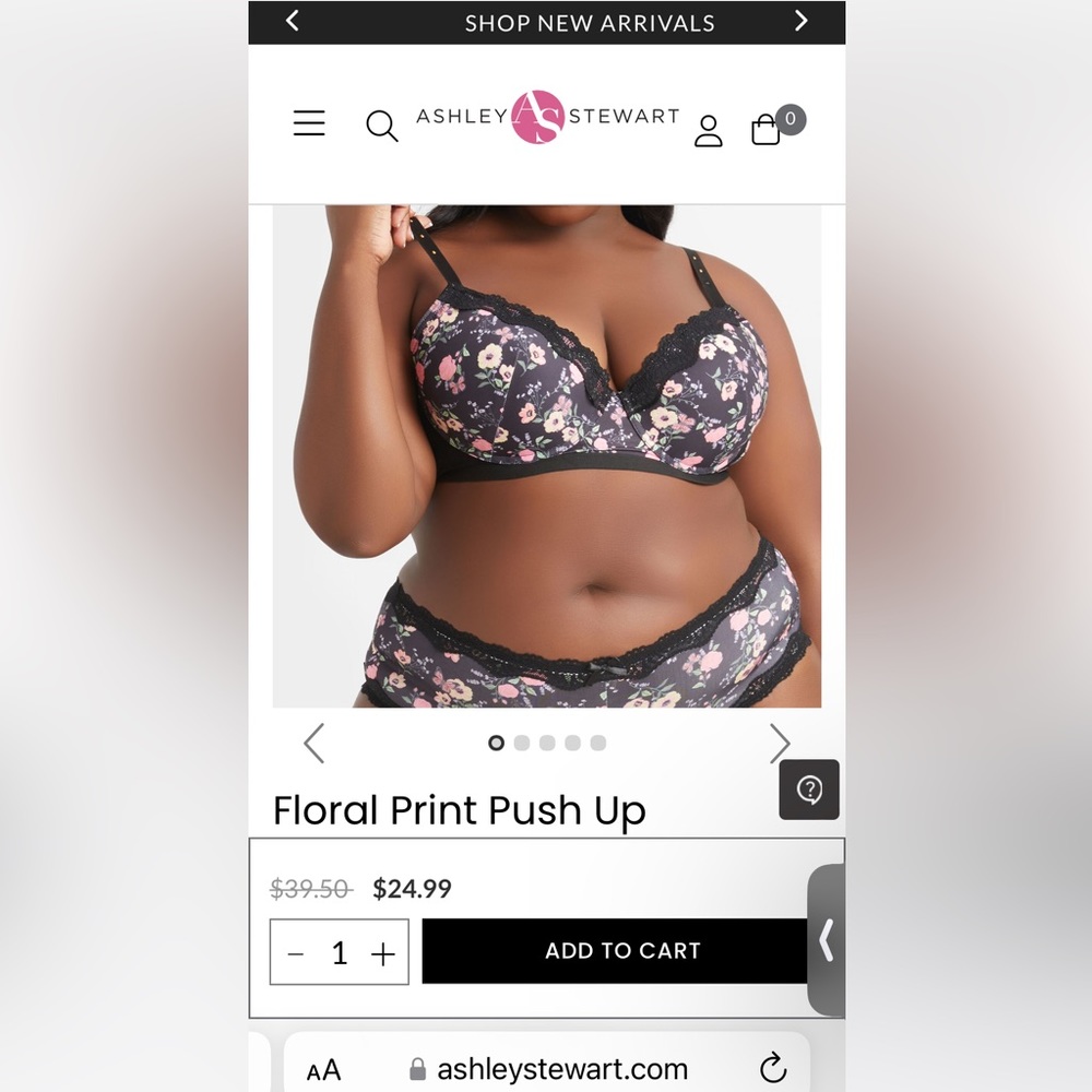 40DD Ashley Stewart Push Up Underwire Bra